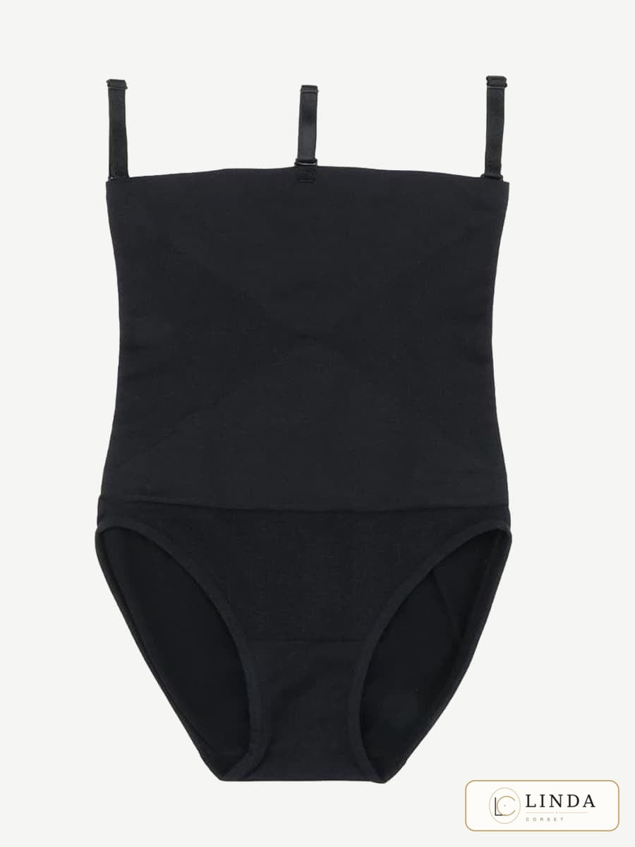LINDA CurveLock black high-waist shaping brief, product front