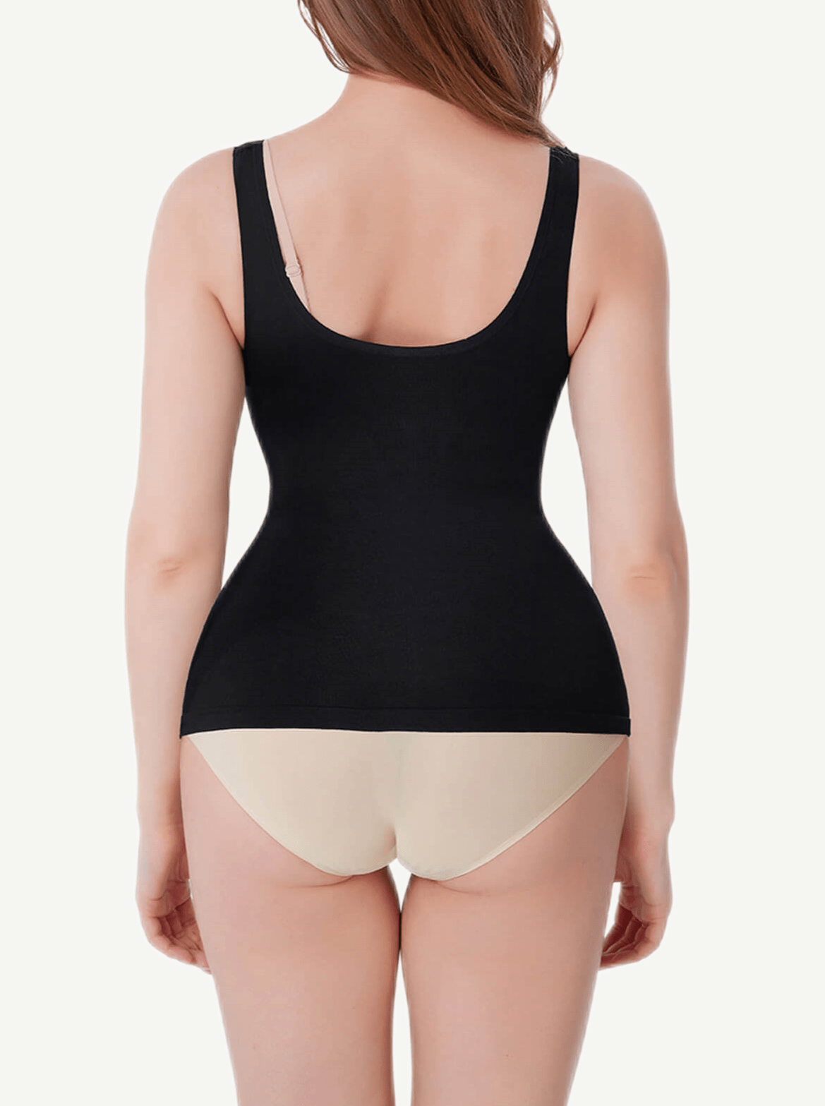 LINDA black reversible tummy control shaping tank, back view