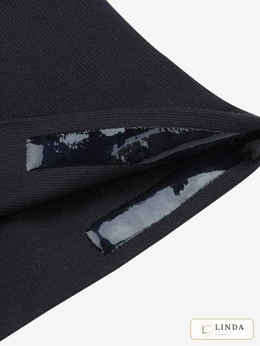 LINDA CurveLock black shaping brief, anti-slip grip detail