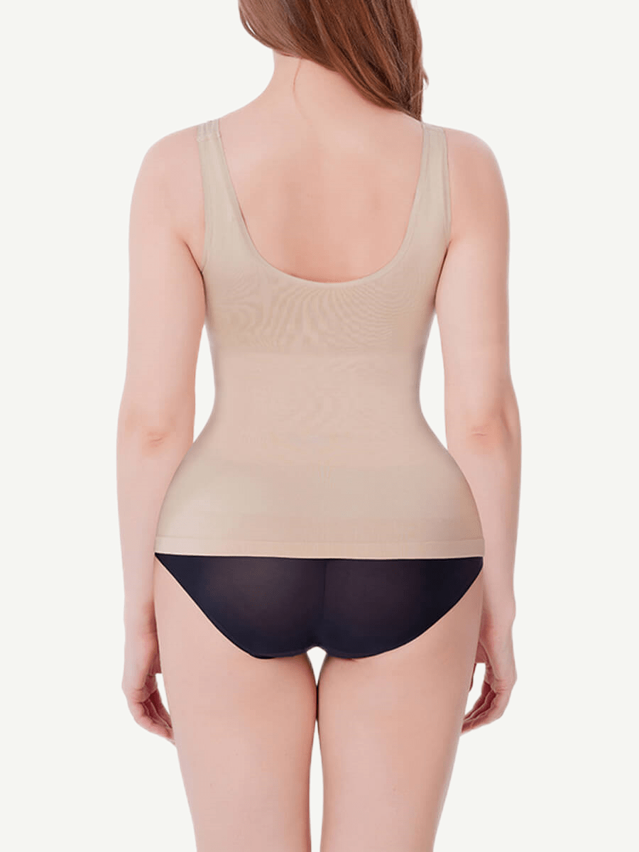 LINDA light skin seamless shaping tank, back view