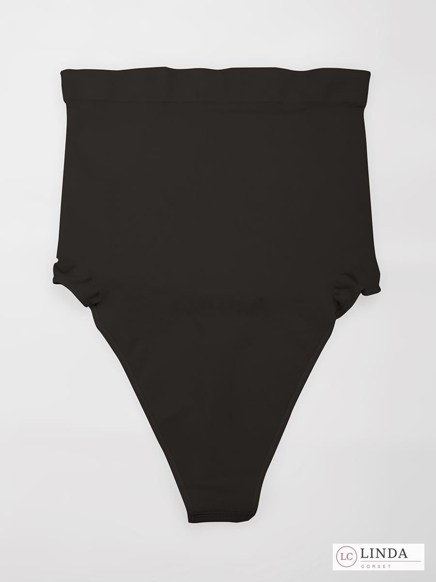 LINDA SilkSculpt seamless high-waist shaping thong — black product front