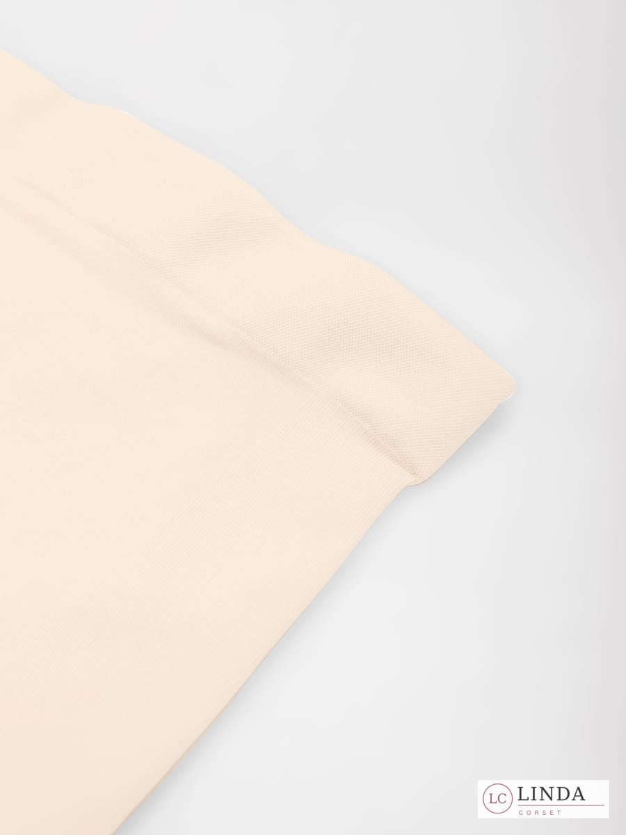 LINDA SilkSculpt seamless high-waist shaping thong — beige fabric detail
