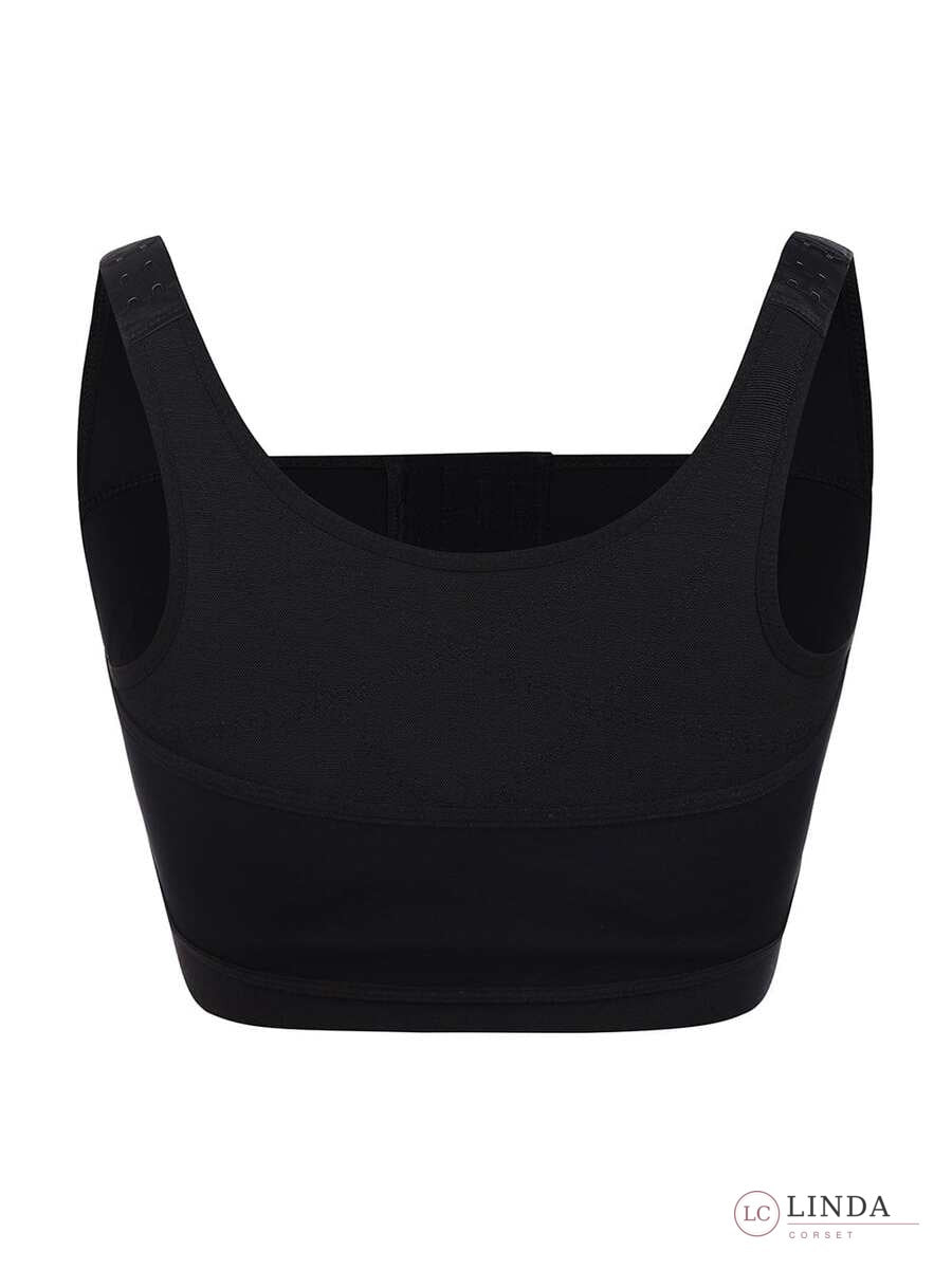 LINDA PostureEase black bra product back view