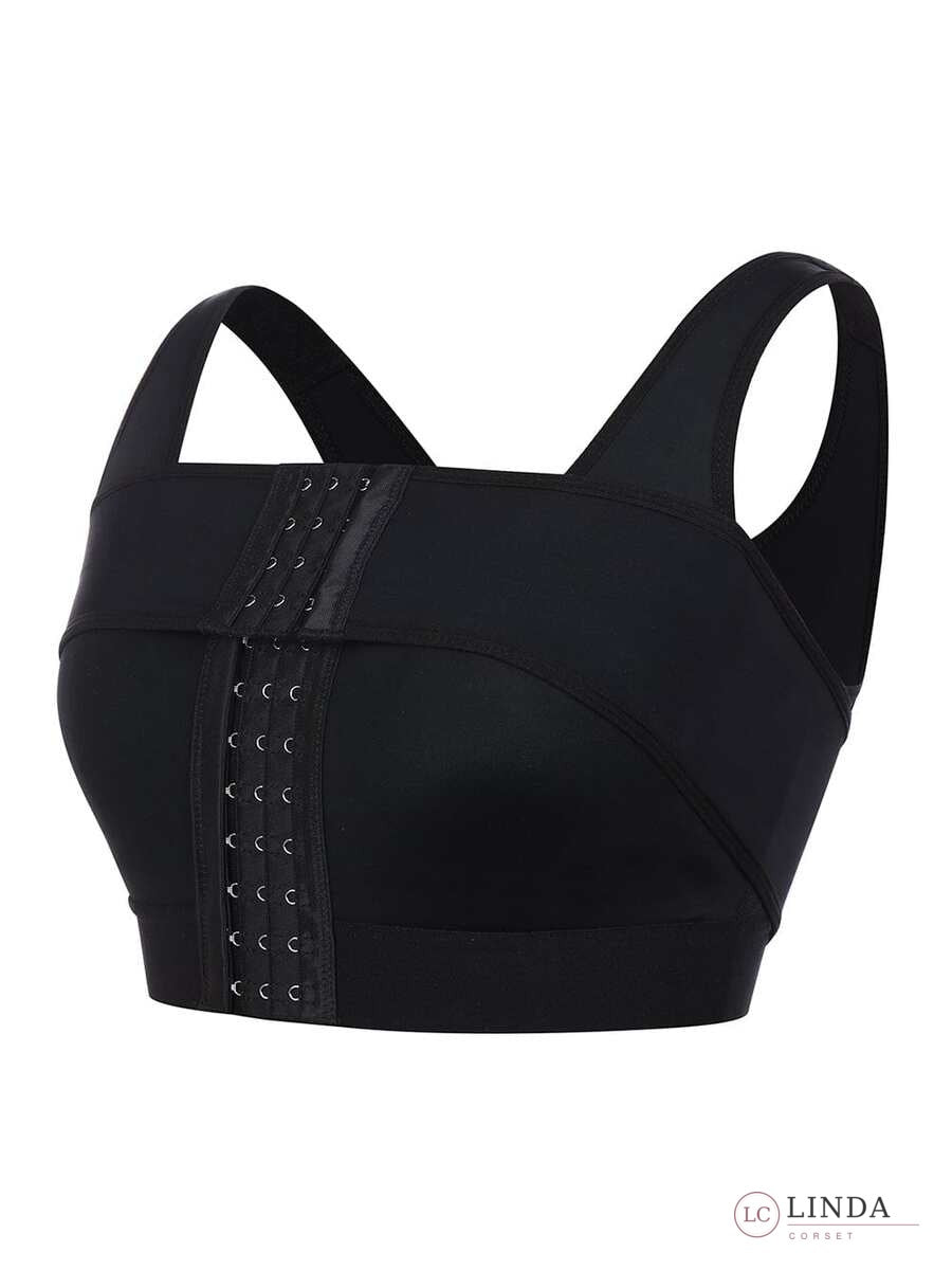 LINDA PostureEase black bra product front view