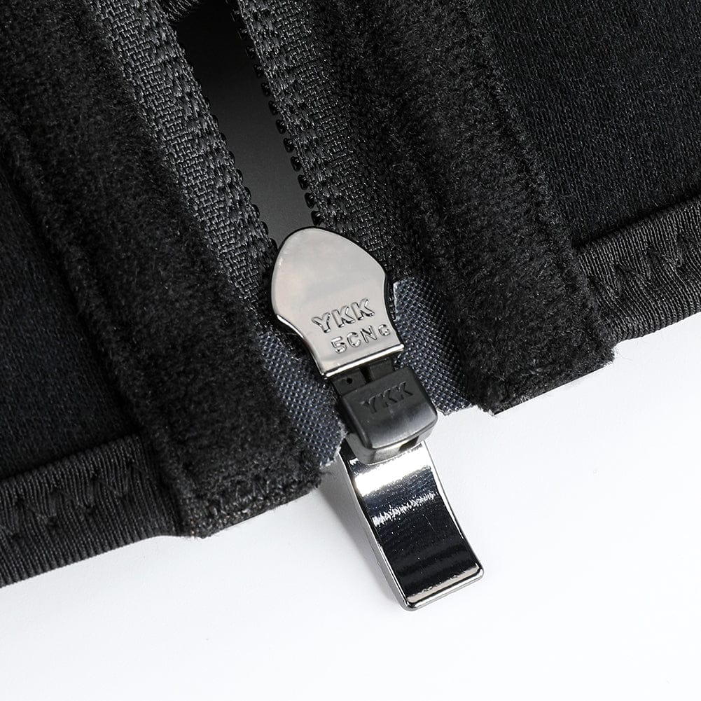 Close-up of a supportive steel bone inside the black LINDA PowerCurve waist trainer